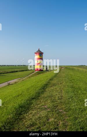 Leuchtturm Pilsum, Pilsum, Krummhoern, Ostfriesland, Niedersachsen, Deutschland Stockfoto