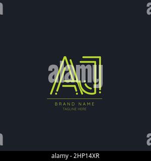 Minimaler Anfangsbuchstabe Logo-Symbol AJ Stock Vektor