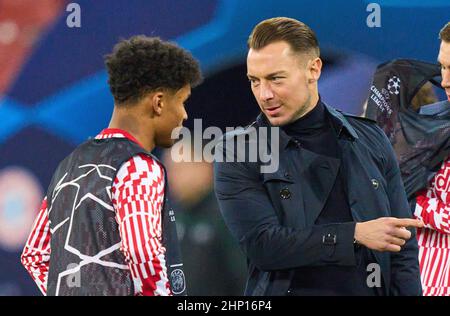 Matthias Jaissle, FC Salzburg Cheftrainer, Karim ADEYEMI, FC Salzburg Nr. 27 im Spiel FC Red Bull SALZBURG - FC BAYERN MÜNCHEN der Fußball UEFA Champions League, Runde von 16 in der Saison 2021/2022 in Salzburg, 16. Februar 20201. Achtelfinale, FCB, Red Bull, © Peter Schatz / Alamy Live News Stockfoto