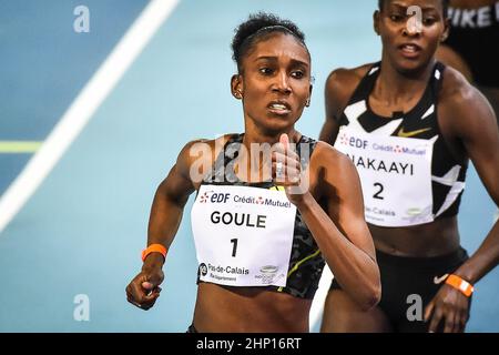 Lievin, Frankreich, Frankreich. 17th. Februar 2022. Natoya GOULE aus Jamaika während der Leichtathletik-Hallenwelttour, Treffen mit Hauts-de-France Pas-de-Calais in der Arena Stade Couvert am 17. Februar 2022 in Lievin, Frankreich. (Bild: © Matthieu Mirville/ZUMA Press Wire) Stockfoto