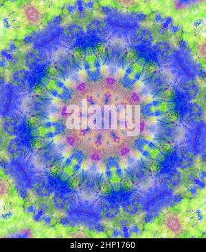 Handbemalter Aquarellhintergrund Mit Kaleidoskop Filter Verarbeitet Stockfoto