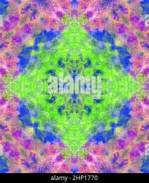 Handbemalter Aquarellhintergrund Mit Kaleidoskop Filter Verarbeitet Stockfoto