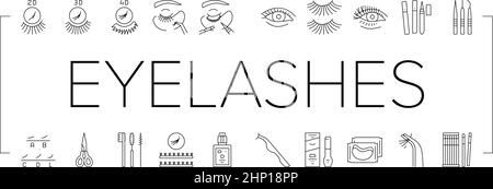 Wimpern Erweiterung Sammlung Icons Set Vector . Stock Vektor