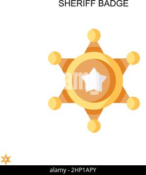 Sheriff-Abzeichen einfaches Vektor-Symbol. Illustration Symbol Design-Vorlage für Web mobile UI-Element. Stock Vektor