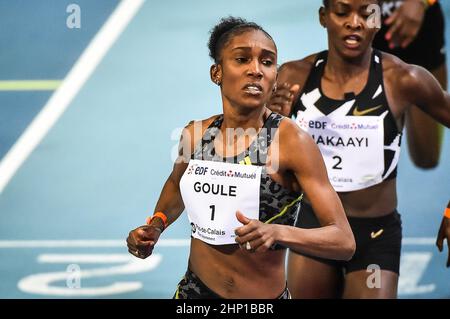 Lievin, Frankreich. 17th. Februar 2022. Natoya GOULE aus Jamaika während der Leichtathletik-Hallenwelttour, Treffen mit Hauts-de France Pas de Calais am 17. Februar 2022 in der Arena Stade Couvert in Lievin, Frankreich - Foto: Matthieu Mirville/DPPI/LiveMedia Kredit: Unabhängige Fotoagentur/Alamy Live News Stockfoto