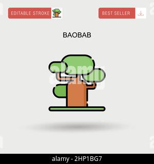 Baobab einfaches Vektor-Symbol. Stock Vektor