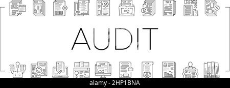 Business Finance Audit Collection Icons Set Vector . Stock Vektor