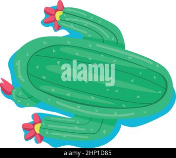 Kaktus geformte Luftmatratze halb flache Farbe Vektor Objekt Stock Vektor