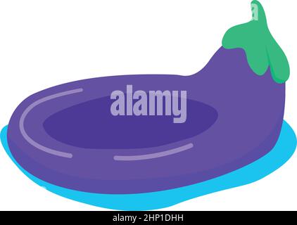 Aubergine geformte Luftmatratze semi flach Farbe Vektor Objekt Stock Vektor