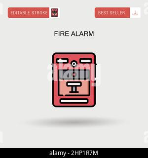 Einfaches Vektorsymbol für Feueralarm. Stock Vektor