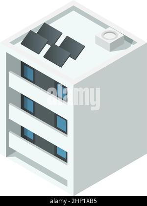 Isometrisches Apartmentgebäude. Stadt Wohnimmobilien Stock Vektor