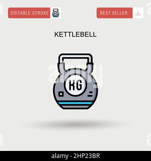 Einfaches Vektor-Symbol von Kettlebell. Stock Vektor