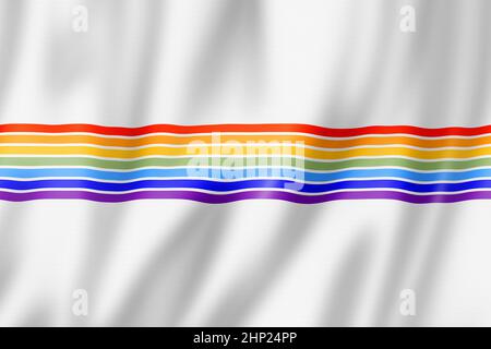 Jüdische Flagge des Autonomen Gebiets, Russland winkende Bannersammlung. 3D Abbildung Stockfoto