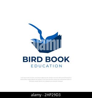 Kreative fliegende Buch Symbol Logo Design Vektor Illustration Vorlage Stock Vektor