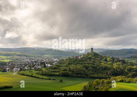 Blick vom Schloss Gleiberg Stockfoto