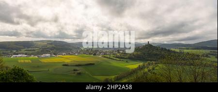 Blick vom Schloss Gleiberg Stockfoto