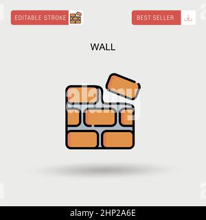 Einfaches Vektor-Symbol für die Wand. Stock Vektor