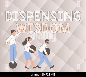 Schreiben Anzeige Text Dispensing Weisheit, Business Overview Geben intellektuelle Fakten zu verschiedenen Themen Illustration der Gruppe bringen ihre eigenen Stockfoto