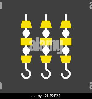 Symbol für gegrilltes Dönerfleisch auf Spieß Stock Vektor