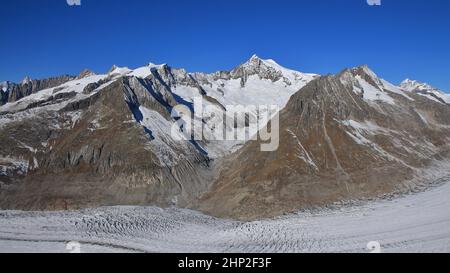 Berglandschaft im Kanton Wallis, Schweiz. Stockfoto