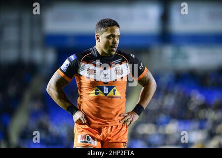 Warrington, England - 17. Februar 2022 - Jordan Turner of Castleford Tigers während der Rugby League Betfred Super League Runde 2 Warrington Wolves vs Castleford Tigers im Halliwell Jones Stadium, Warrington, Großbritannien Dean Williams Stockfoto