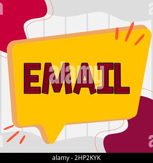 Handschrift Text E-Mail, Geschäftsansatz Senden einer Werbebotschaft an eine Gruppe von Anzeigen per E-Mail Illustration einer leeren Big Chat Box zum Warten Stockfoto