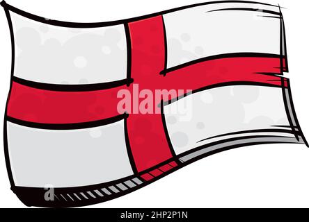 Bemalte englische Flagge winkt im Wind Stock Vektor