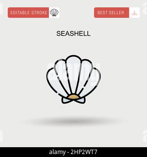 Einfaches Vektorsymbol „Seashell“. Stock Vektor