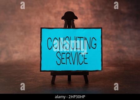 Textunterschrift präsentiert Consulting Service, Business Concept Experten, die einem Dritten Wissen gegen eine Gebühr bietet Thinking New Bright Ideas Renewi Stockfoto