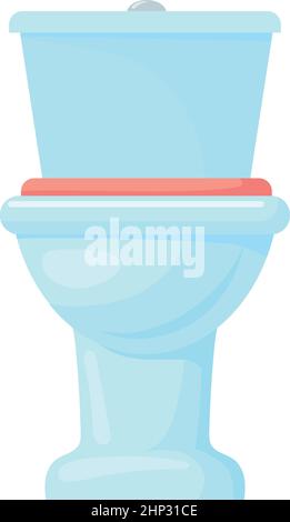 Toilettensymbol. Weiße Keramikschale. Cartoon Schrank isoliert auf weißem Hintergrund Stock Vektor