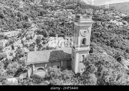 Die mittelalterliche Architektur von Eze, ikonisches Dorf in der Nähe der Stadt Nizza, Cote d'Azur, Frankreich. Es ist einer der bekanntesten touristischen Ort der Frenc Stockfoto