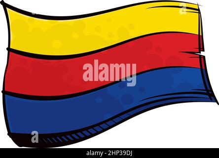 Gemalte Nordholland Region Niederlande Flagge winken im Wind Stock Vektor