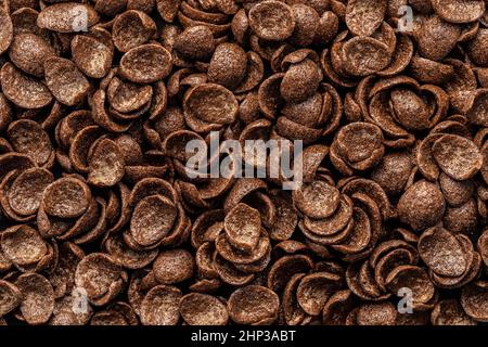 Süße Schokolade Frühstück Müsli Flocken. Stockfoto