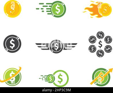 Abbildung des Symbols für Münzgeld Stock Vektor