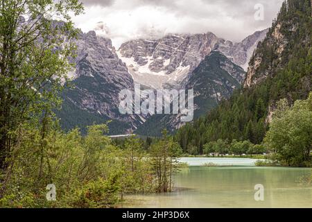 Der Dürrensee ist ein See in den Dolomiten in Norditalien. Stockfoto