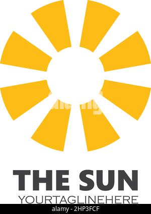 Design mit Symbolen für Sonnenilustrationsvektoren Stock Vektor