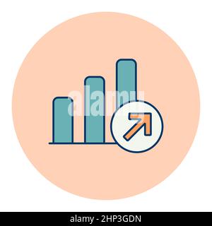 Symbol für flache Darstellung des Wachstumsgraphen. Finanzzeichen. Graph-Symbol für Ihr Website-Design, Logo, App, UI. Vektorgrafik, EPS10. Stockfoto