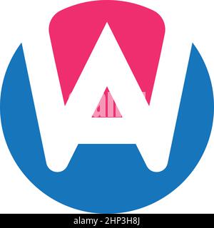 design-Vorlage für aw-Vektorgrafik mit Buchstabensymbol Stock Vektor