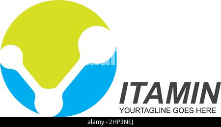 v-Buchstabenmolekül für Vitamintext-Vektor-Illustration Stock Vektor