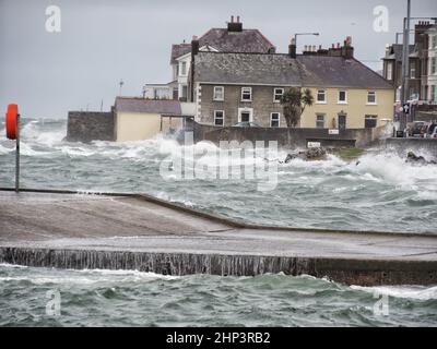 Sturm Eunice in Bangor, Nordirland Stockfoto