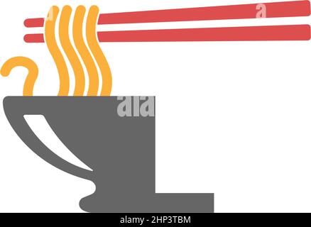Buchstabe L mit Nudel-Symbol-Logo-Design-Vektor Stock Vektor