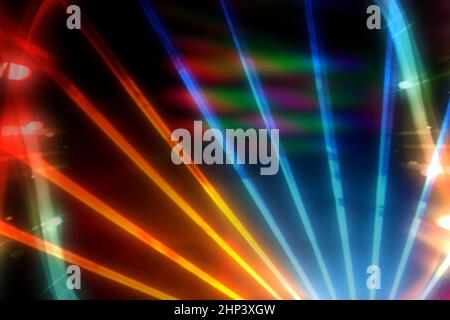 Farbige sehr schöne Lichteffekte Hintergrund auf schwarz Stockfoto