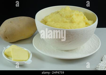Kartoffelpüree, hausgemachte mit Bio-Kartoffeln zubereitet. Stockfoto