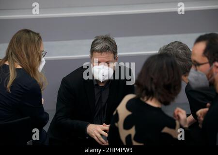 Berlin, 13. Februar 2022. Dr. Robert Habeck, Bundesminister für Wirtschaft und Klimaschutz. Stockfoto