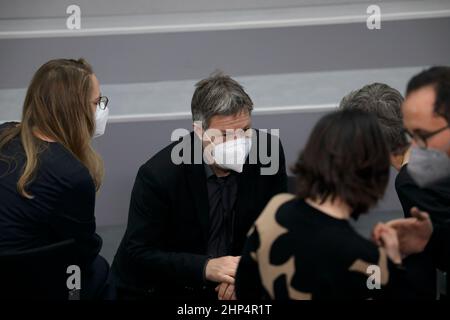 Berlin, 13. Februar 2022. Dr. Robert Habeck, Bundesminister für Wirtschaft und Klimaschutz. Stockfoto