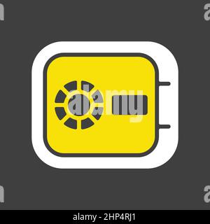 Safe, flaches Vektorsymbol auf dunklem Hintergrund Stock Vektor