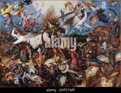 Pieter Bruegel der Ältere, der Fall der Rebellengel, 1562; Öl auf Eichenholzplatte, Königliche Museen der Schönen Künste Belgiens, Bruxelles Stockfoto