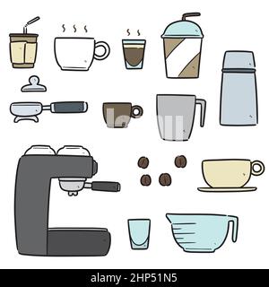 vektor-Set von Kaffee Karikatur Stock Vektor