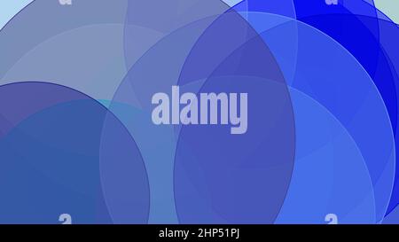 Abstrakte minimalistische blaue Overlay-Illustration mit Kreisen und weißem Hintergrund Stockfoto