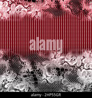 Abstrakte Polka-Punkte mit Spitzenmuster Ready for Textile Prints. Stockfoto